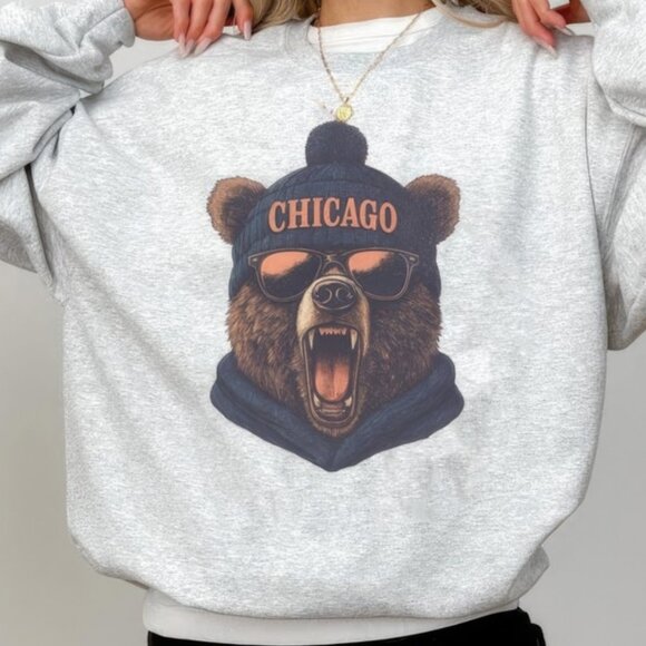 Vintage Chicago Bears Football Sweatshirt, Trendy Chicago NFL Shirt Fan Gifts - Picture 2 of 4